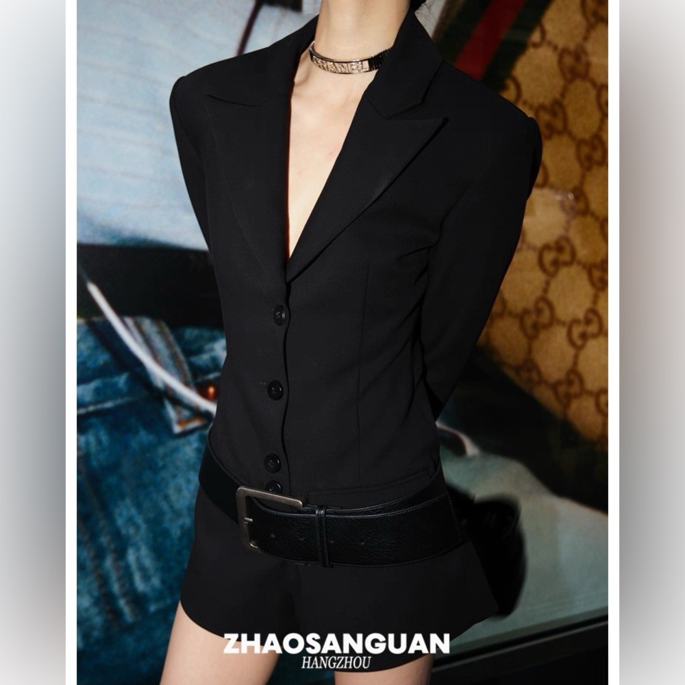 High-quality slimming blazer-style romper